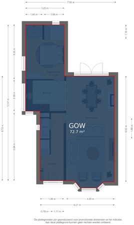 Plattegrond - Clara's Pad 20, 4451 HD Heinkenszand - Begane grond - markings.jpg